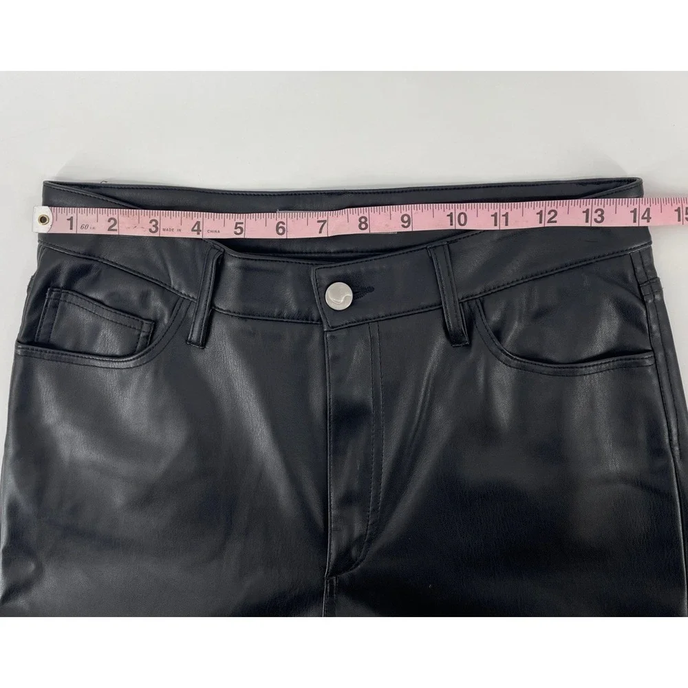 Joe's Jeans Vegan Leather‎ Pants Jeans Women's 26 Black Straight Leg Mid Rise